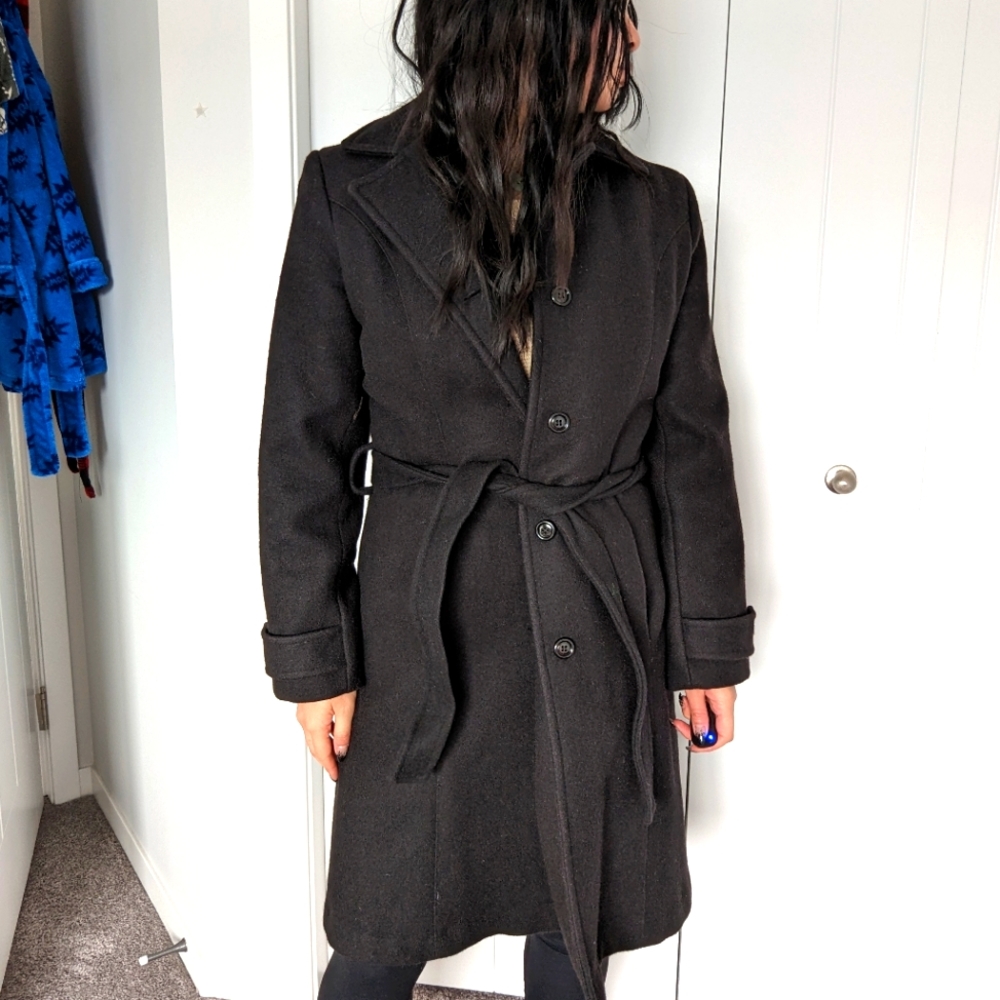 Black wool coat